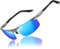 Perfectmiaoxuan Herren Sportbrille Sonnenbrille Polarisierte Fahrerbrille Ultraleichte Metallrahmen Freien Angeln Fahren Retro fahrradbrille Pilotenbrille uv schutz