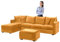 SYLC Samt Couch überzug L Form Sofabezug Ecksofa, Sofa Cover L Shape Stretch Mit Sitzkissen Rückenlehne, Universal Sofaüberwurf Waschbar (Yellow,Sofabezug 185-230cm)