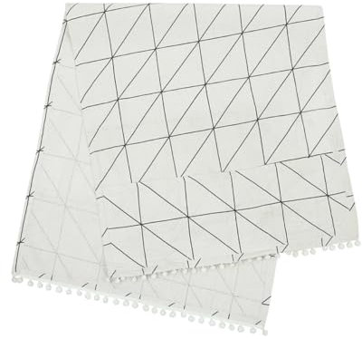 HONMEET Housse De Réfrigérateur Anti-poussière À Carreaux Blancs 30 X 90 Cm Lavable En Coton Et Lin Robuste Pour Toutes Les Saisons