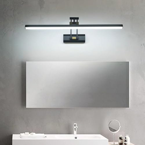 LOGT LED Spiegellampe Bad Drehbare Wandleuchte 15W 60CM 3 Helligkeitsstufen Badezimmer Spiegelleuchten 3000k/4500k/6000k Wandlampe mit Schwenkbar Lampenkopf Leseleuchten für Hotel Restaurant