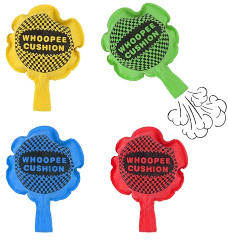 4 Pcs Whoopee Cushion Fart Cushion Bundle - 16cm Prank Cushions for Hilarious Practical Jokes, Fart Noise Trick Toys for Kids & Adults, Perfect Party Bag Fillers & Stocking Fillers