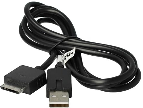 vhbw USB Kabel kompatibel mit Sony Playstation Portable Go PSP-N1000, PSP-N1001, PSP-N1002 Spielekonsole - 2in1 Datenkabel/Ladekabel 1,2m Lang