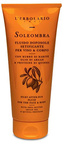 L'Erbolario, Soleombra After-Sun Flüssigkeitscreme mit Sheabutter, Arganöl und Quinoa-Proteinen, Größe: 300 ml