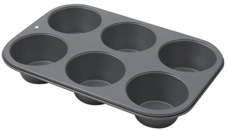 Dexam Non-Stick 6 Cup Muffin pan, Carbon, Grey