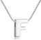 Candyfancy Buchstaben Kette - Buchstabenkette Kette mit Buchstabenanhänger Silber Halskette Kettenanhänger Initialen Silberkette Damen 925 (Kette mit buchstabe F)