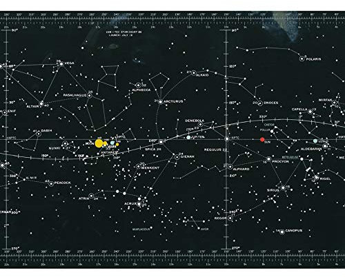 Artery8 Space CSM-TEC Apollo 11 Star Chart Map Galaxy Art Print Canvas Premium Wall Decor Poster Mural Platz Karte Wand Deko