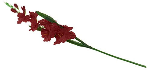 joyMerit Artificial Gladioli Spray Stem Fake Silk Tropical Flowers Gladiolus Decor - PICK - Red