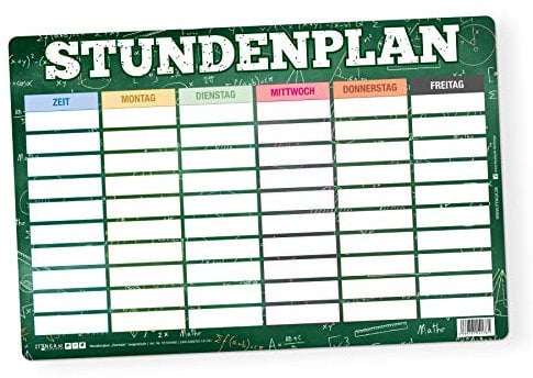 itenga Stundenplan DIN A4 magnetisch 30x20cm abwischbar z.B für den Kühlschrank Motiv Formeln
