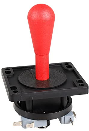 EG STARTS American Style Arcade Competition 2-poliger Schläger-Joystick, umschaltbar von 8 Bedienungsmöglichkeiten, elliptischer Griff, Präzisions-8-Wege-Klemme (4,8 mm) (rot)