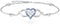 BlingGem Tobilleras para Mujer en Plata de ley 925 Zirconia Cúbica Azul Infinito Corazón Pulsera de Tobillo para Niñas Cumpleaños Aniversario Joyería de Boda Regalo para Mujer