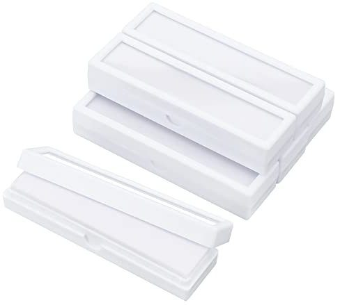 BENECREAT 6 weiße Rechteckige Schmuckschatulle Mit Schwammkissen, Transparente Deckelbox Für Schmuckverpackung, 10x2.8x1.9cm