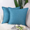 Madizz 2er Set Polyester- Leinen Kissenbezügen Weiche dekorative Kissenbezüge für Sofa Schlafzimmer Kissenhülle Blau 50x50 cm Quadrat