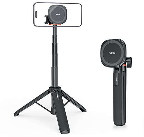 VRIG Express Magnetic Tripod, 21.6 Extendable, Super Strong Magnet, One Hand & Second Install, Compatible with iPhone 14/13/12 & All Phones & Cases