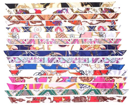 GALPADA 16st Handtasche Seidenschal Band Kopftuch Band Haarband Bufandas Para Mujer Dünnes Band Halstuch Modeschals Für Damen Taschenschal Mode Halstuch Kleiner Schal Fräulein Stoff