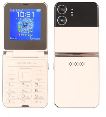 Cellulare per Anziani con Flip Sbloccato con Doppio Schermo, Tasti Grandi 2G Flip Phone per Anziani, Tasto Rapido Dia, Suono Chiaro e Forte, Torcia a LED Incorporata, 4 Schede