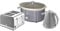 Swan Retro Kitchen Set, 1.5L Fast Boil Kettle & 4 Slice Toaster & 3.5L Slow Cooker, Grey, SK19020GRN, ST19020GRN, SF17021GRN