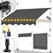 tillvex Tenda da Sole a Bracci con Manovella | Protezione Balcone, Regolabile, Senza Forare, a Manovella | Tenda resistente per Esterno ai raggi UV e regolabile in Altezza (250cm, Grigio con LED)