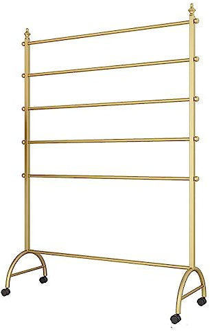 Rollender, multifunktionaler Präsentationsständer für Schals/Kopftücher/Handtücher, Goldener Halstuchhalter-Organizer mit feststellbaren Rädern, platzsparend