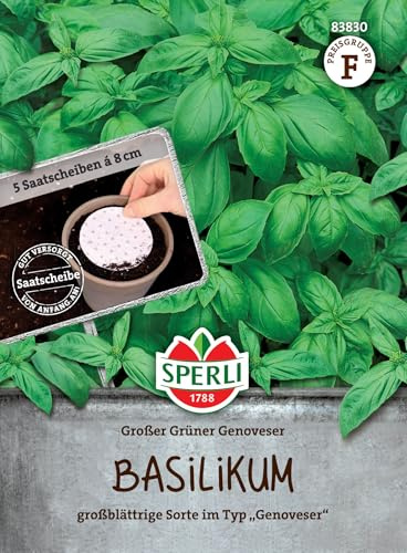 Sperli Basilikumsamen Großer Grüner Genoveser 83830, Saatscheibe | Das, aromatisch