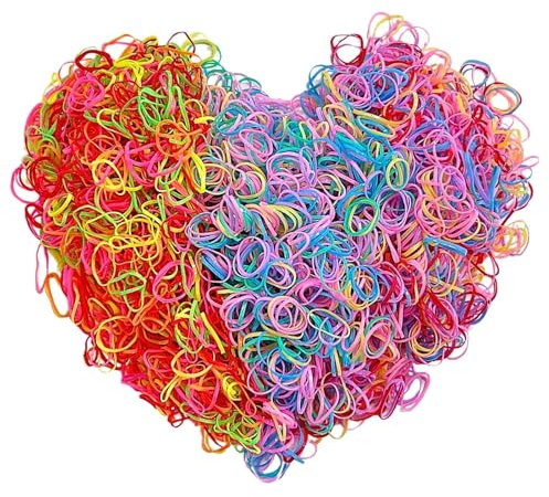 KEYRI 3000 Stück Bunte Elastische Haargummis Gummi Mehrfarbig Gummi Haargummis Mädchen Mini Bunte Gummibänder Haarbänder Flechten Pferdeschwanz halter Haltbare aus Weichem (Mehrfarbig)