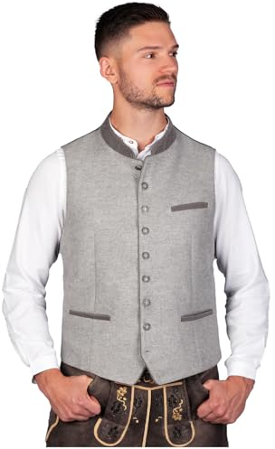 Edelnice Trachtenmode elegante Trachten Weste Karl aus Wolle in grau