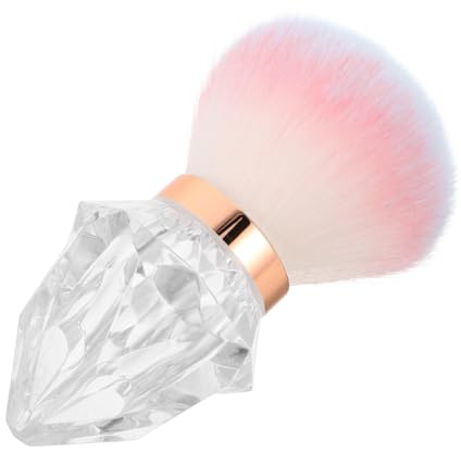 SOESFOUFU Mushroom Shape Large Powder Brush Soft Synthetic Bristles Makeup and Nail Dusting Brush Pink Travel Cosmetic Tool