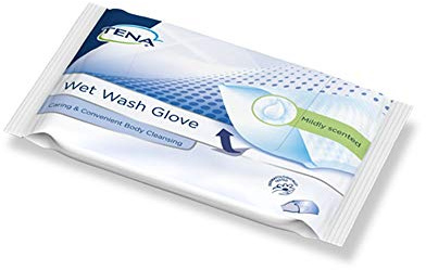 TENA Wet Wash Gloves - Mildly Scented (Pack of 8)