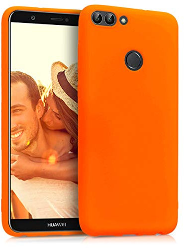 kwmobile Custodia Compatibile con Huawei Enjoy 7S / P Smart (2017) Cover - Back Case per Smartphone in Silicone TPU - Protezione Gommata - arancione fluorescente