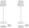 Klighten 2 Pezzi Lampada LED Dimmerabile da Tavolo, Ricaricabile Luce calda 3000K Lampada da Scrivania in Alluminio, H38cm, Bianco, IP54, con Base di Ricarica Contatt, per Interni/Esterni