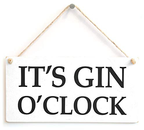 It’s Gin O’Clock Sign, Bold Black Typography | Bold gin o’clock statement