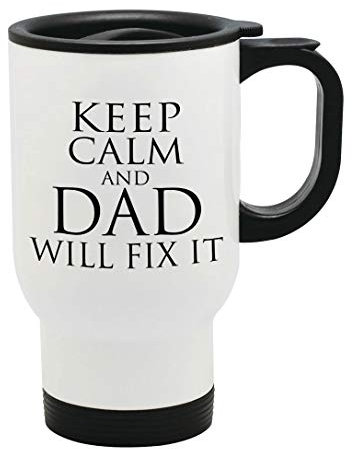 Personalised Keep Calm and Dad Thermal Travel Mug Flask Coffee Tea Mug 21