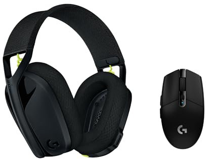 Logitech G305 Hero 12K Sensor Kabellose Gaming-Maus und G435 Kabelloses Gaming-Headset mit Bluetooth und integriertem Mikrofon – Geringes Gewicht mit Lightspeed – PC/Mac, Schwarz