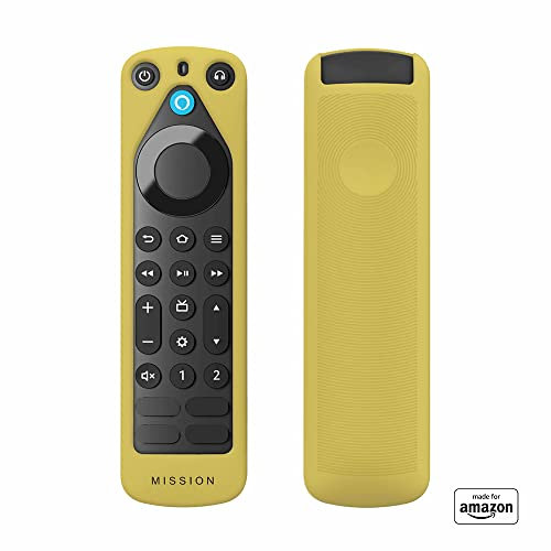 Nouvelle housse de protection pour télécommande « Made for Amazon » pour télécommande vocale Alexa Pro (version 2022), Jaune
