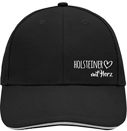 HUURAA Cappy Mütze Holsteiner mit Herz Unisex Kappe Black/Light Grey mit Motiv für die tollsten Menschen Geschenk Idee für Freunde und Familie