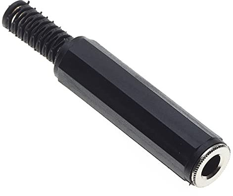 6.35mm 1/4 Inch Mono Jack Female Socket, 2-Pole - Paquete De 5, Plastic Grip Repair Jack TS Solder Type DIY Audio Cable Connector