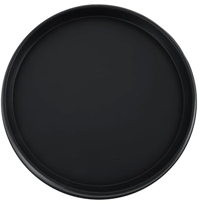 The HC Companies Terrazzo runder Premium-Pflanzen-Untersetzer, 58 cm, für drinnen und draußen, Kunststoff, Pflanzschalen für Töpfe, 59,4 x 59,4 x 5,3 cm, schwarzer Onyx