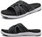 COFACE Mens Sport Recovery Sandals Plantar Fasciitis Soft Cushion Lightweight Arch Support Orthotic Slides for Men Black Size 9
