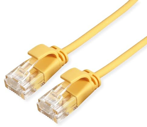 ROLINE GREEN UTP Patch Cord Cat.6A (Clase EA), LSOH, Delgado, Amarillo, 0,15 m