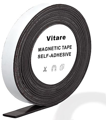 Vitare Calamite Adesive, Magneti Adesivi, Nastro Magnetico Adesivo Extra Forte, Magneti per Fai Da Te,30mm×2mm×5m