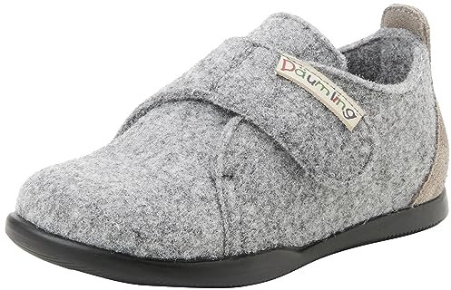Däumling Jungen Unisex Kinder Fredi Hausschuh, Monotweed Elefant, 20 EU Schmal