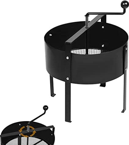 UISEBRT Gartensieb Erde Bodensieb Handkurbelsieb Kompostsieb Ø40 cm Sieb aus Metall für Erde Steine Kompost Unkraut Sand, Schwarz
