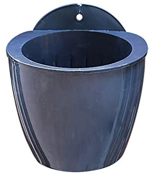 Hxiaen Lot de 7 pots de fleurs muraux à arrosage automatique, en plastique, avec panier amovible, corde en coton et crochets, pour jardin, pot de fleurs, balcon, gris, taille A