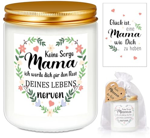 Photect Beste Mama Geschenk Duftkerze Geschenk für Mama mit Karte Schutzengel Anhänger Mama Duftkerze Geschenk Beste Mama der Welt Geschenk zum Muttertag Geburtstagsgeschenk für Mutter