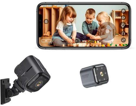 X W EI UNION 1080P Telecamera Spia WiFi Interno Microcamera Nascosta Mini Telecamera Wireless Durata Batteria 30-100 Giorni Conversazione Bidirezionale Rilevamento del Movimento Monitoraggio Remoto