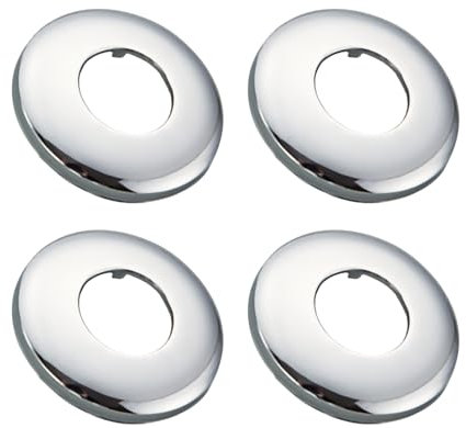 Hugwish Rosace Mitigeur Douche Acier Inoxydable (3/4) Ø 27 mm x Ø 75 mm x hauteur 15 mm 4pcs, Rosace Robinet, Garniture Pour Robinet De Douche Muraux (4, 75x15mm Argent)
