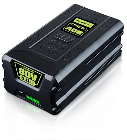 ZEERISA 80V 5,0Ah Ersatzakku für Greenworks 80V Akku GBA80200 GBA80250 GBA80300 GBA80400 GBA80500 Kompatibel mit Rasenmäher Kettensäge Laubbläser GCH8040 GST80320