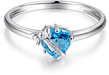 Daesar Eheringe 750er Gold, Damen Ringe Herz mit Topas Trauringe Ringe Verlobung und Hochzeit Gr.49 (15.6)