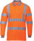 MyShoeStore Hi Viz Vis High Visibility Polo Shirt Reflective Tape Safety Security Work Button T-Shirt Breathable Top Lightweight Double Tape Workwear Plus Big Size Medium - Orange / Long Sleeve