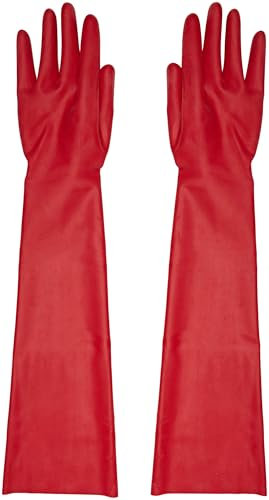The Latex Collection Damen 29001493041 Latex Handschuhe, Größe L, Rot (Rosso 001), One Size (Herstellergröße: Large)