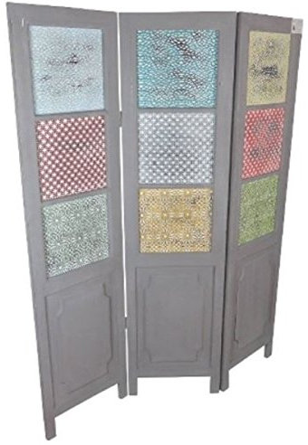 Casa Padrino Landhausstil Raumteiler Grau/Mehrfarbig 135 x 3 x H. 175 cm - Landhausstil Möbel